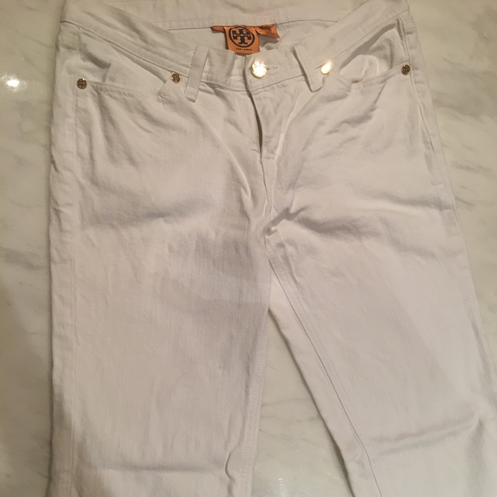 Tory Burch boot cut white jeans - cotton/spandex